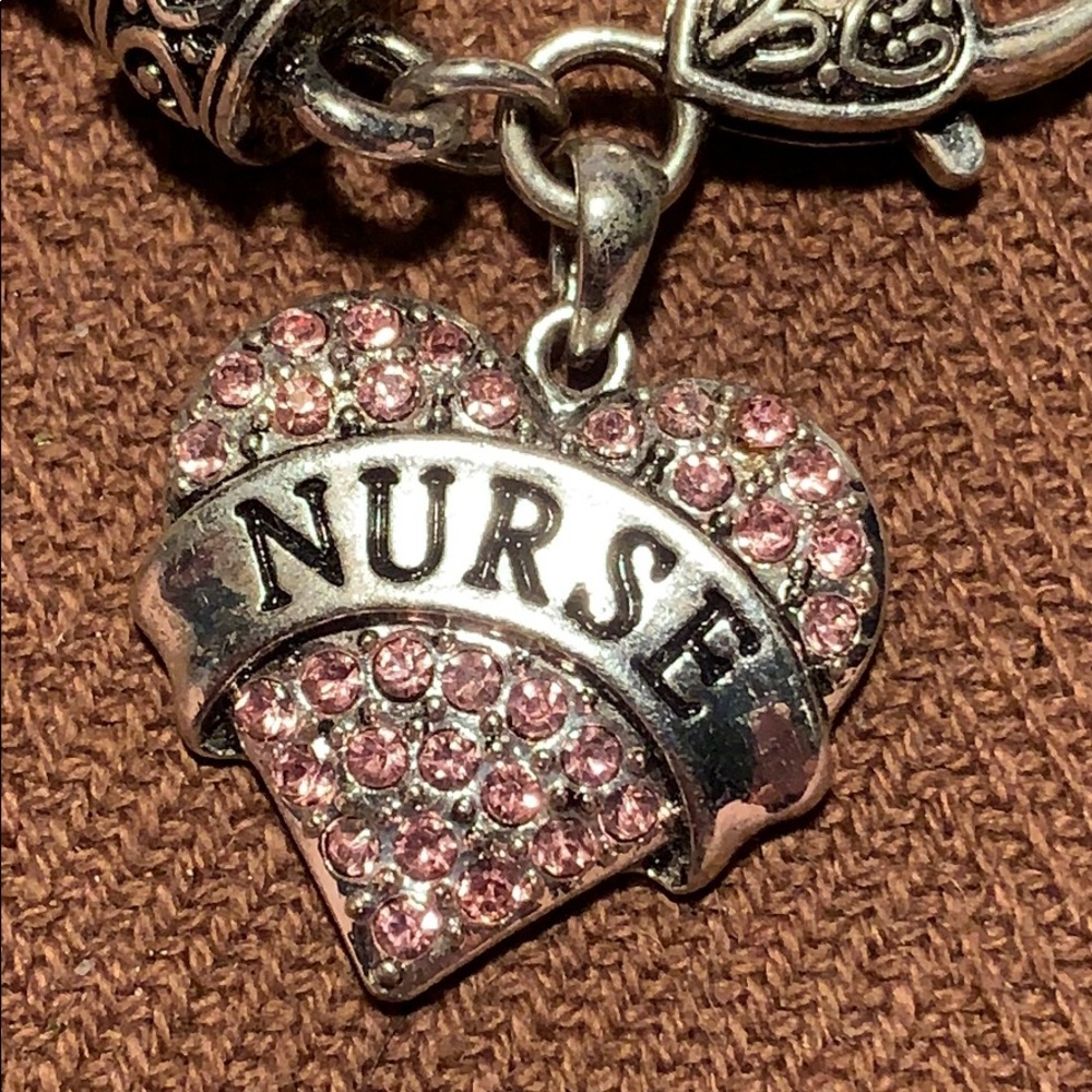 Nurse heart in crystals bracelet Brighton style